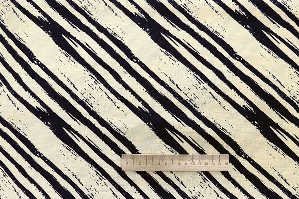 Лен БОХО принт/чёрный на молочном 4077-PY/D#2/C#2