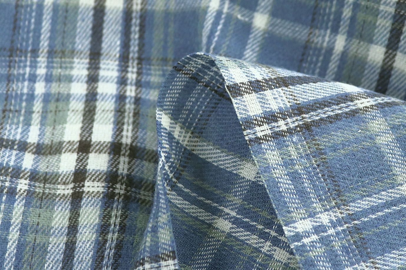 Рубашечная ткань принт/клетка черно-желтая на сером 1418-PY/D#17/C#1