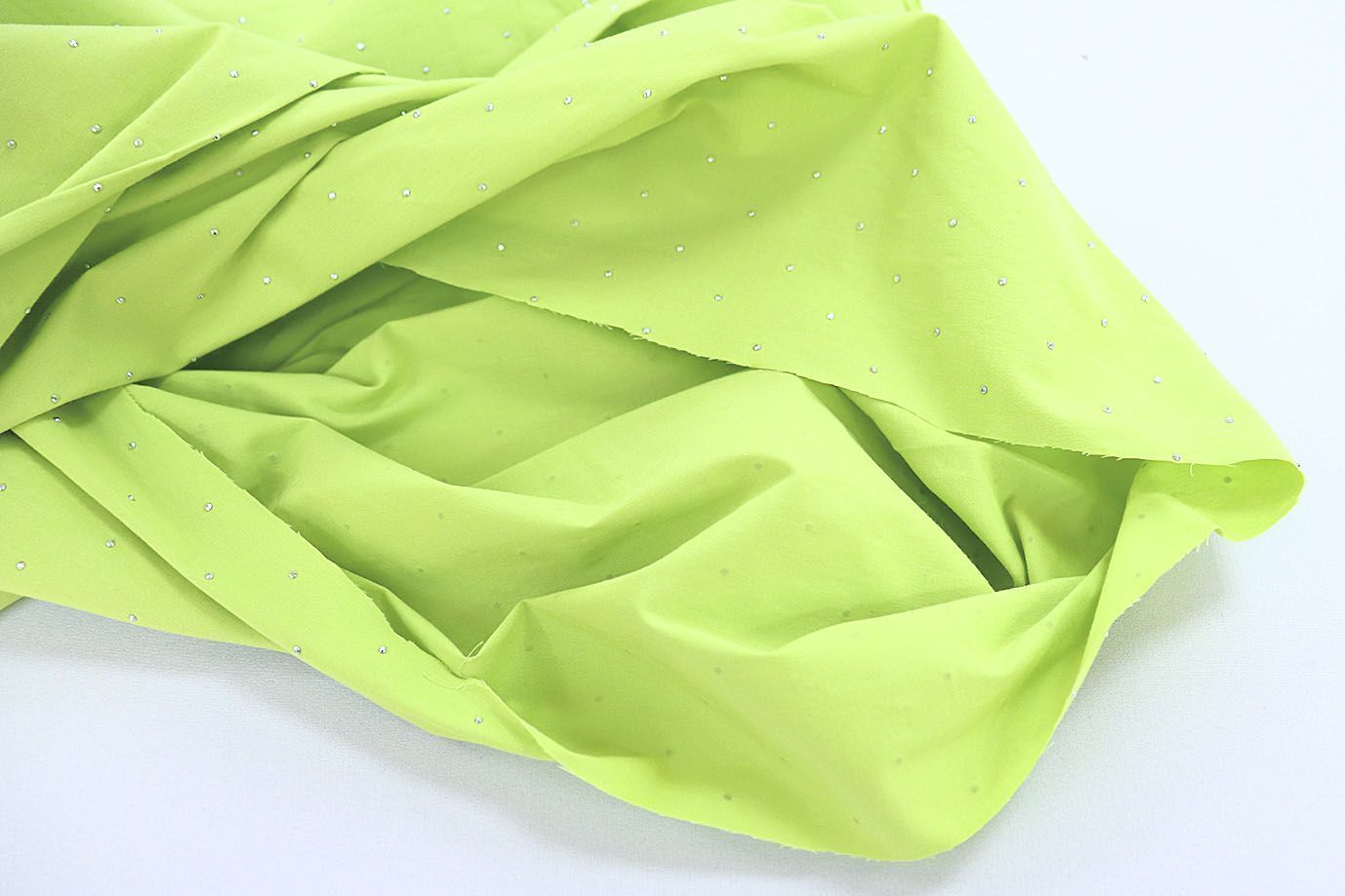 Хлопок нейлон со стразами/салатовый 3796-PY/C#5