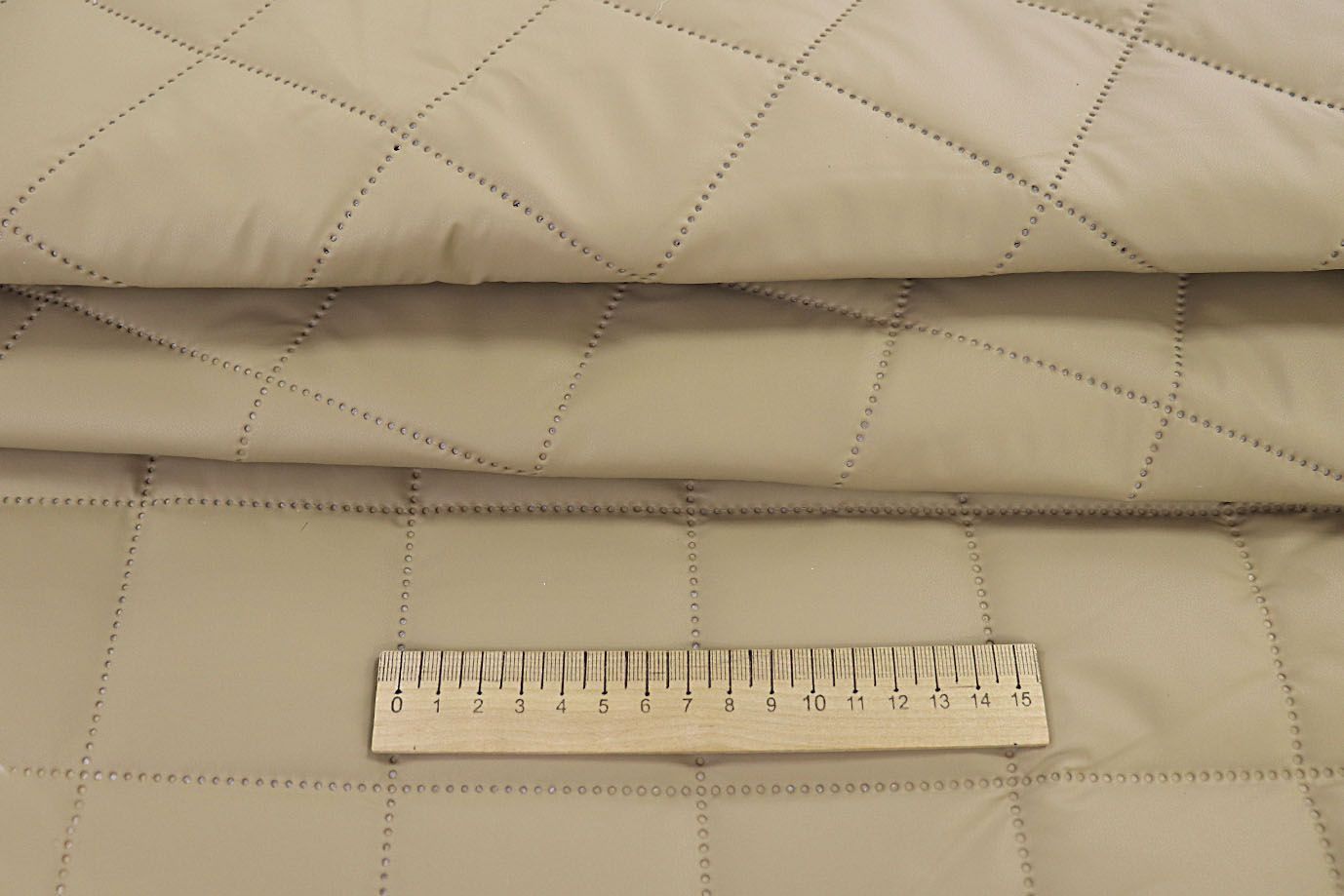 Ткань термостеганная "Ромб"/светло-коричневый 014 11015/4+CC200