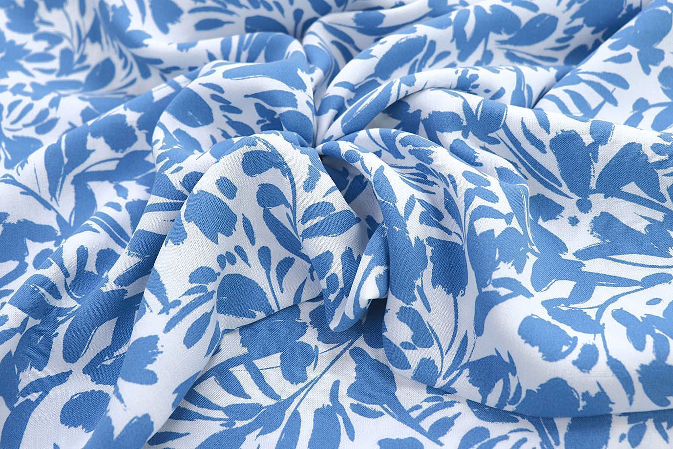 Штапель принт/цветы синие на белом 3892-PY/D#11/C#2