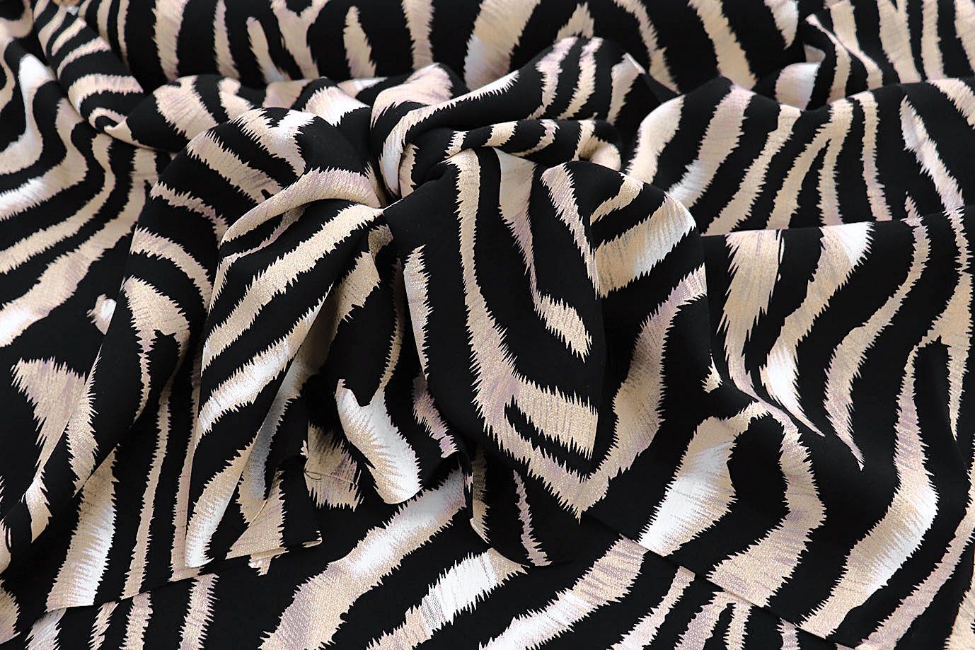 Штапель принт/зебра черно-бежевая 3861-PY/D#12/C#2