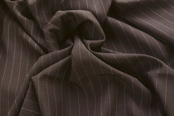 Костюмная ткань/полоска белая на коричневом 4232-PY/C#6