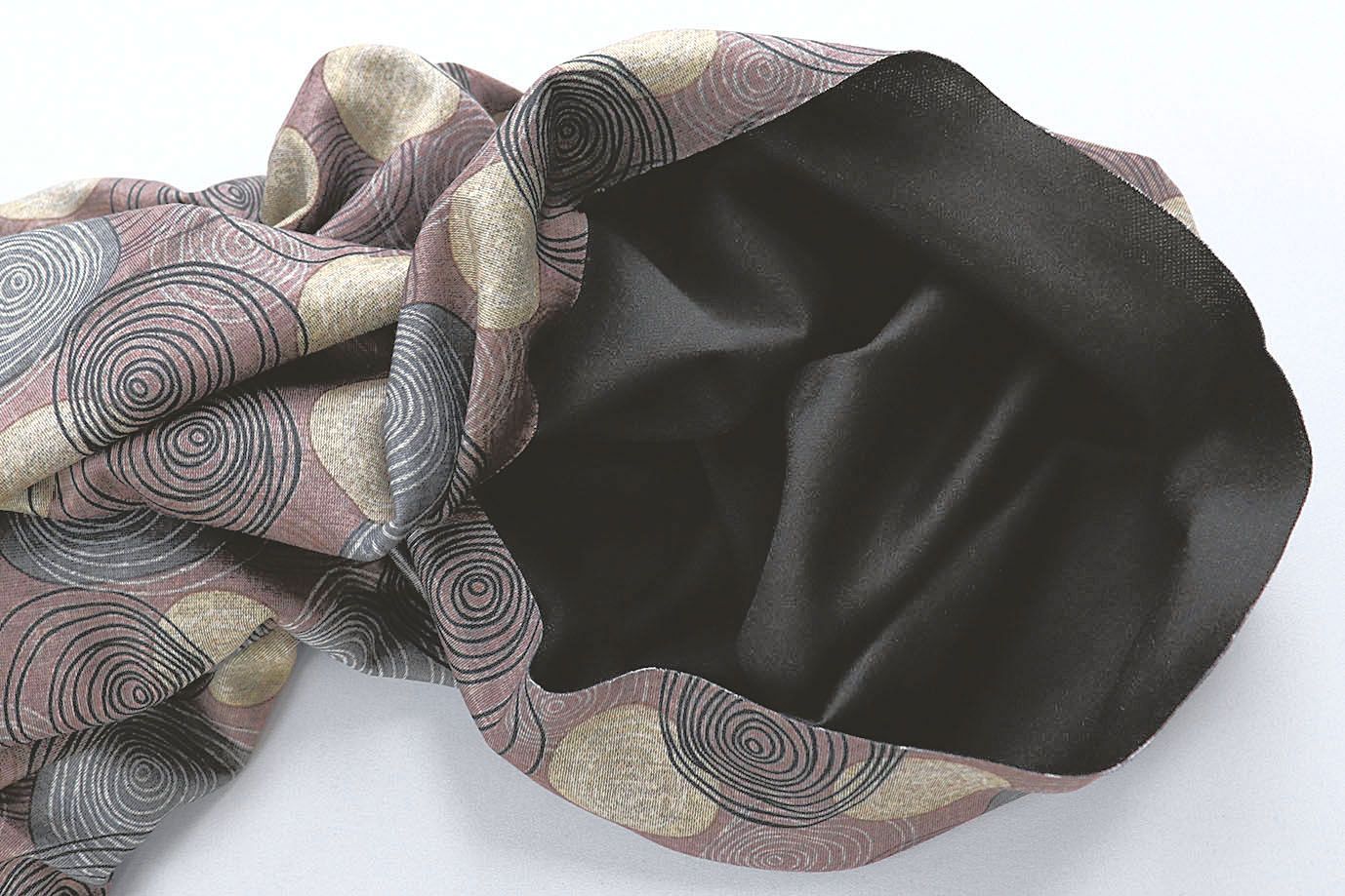 Трикотаж "Модал" принт/серо-бежевый на фиолетовом 1419-PY/D#7/C#1