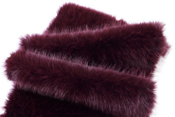 Искусственный мех "Песец" длинноворсовый/бордовый AP5091601/D#289-220070-85/C#A1926