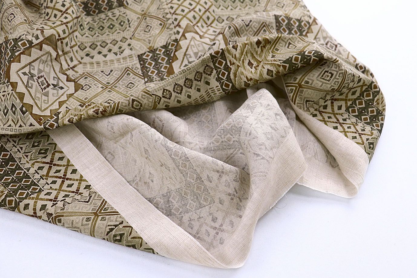 Лен принт/коричневый на бежевом 4195-PY/D#6/C#1