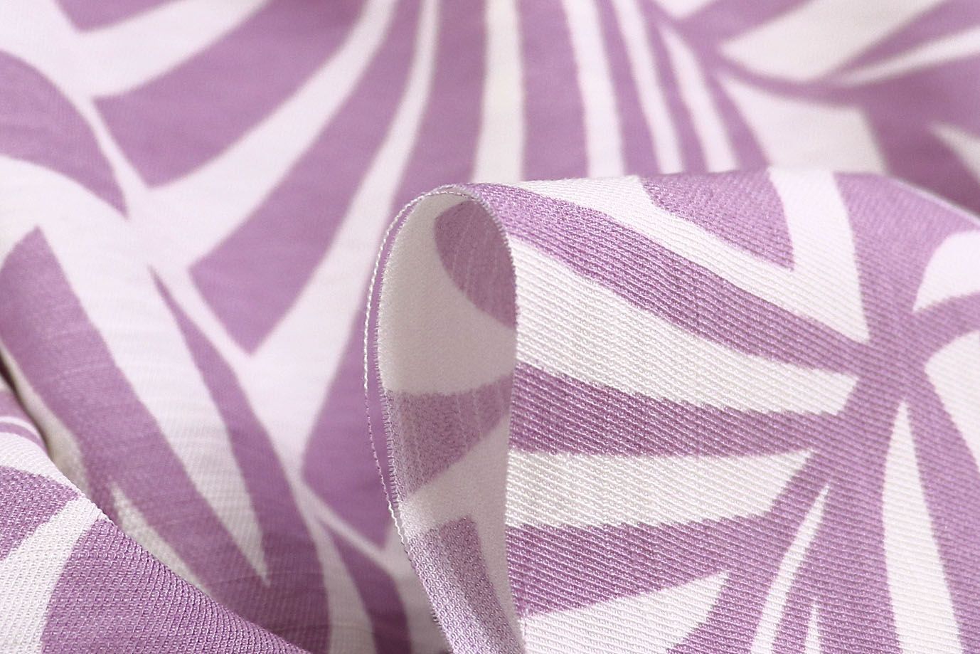 Лен N/R слаб принт/листья сиреневые на белом 3826-PY/D#2/C#4