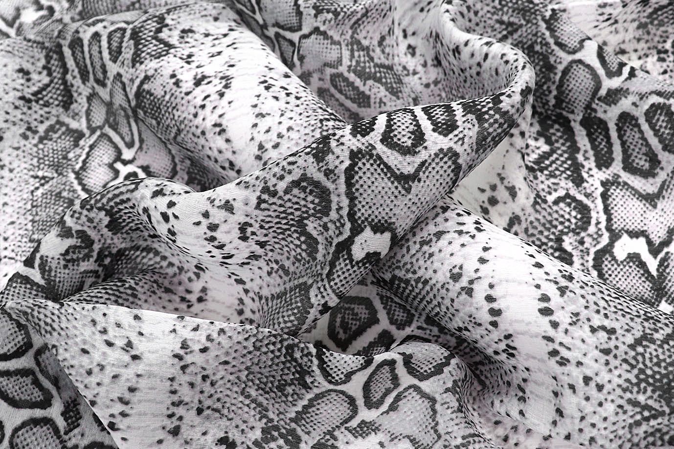 Органза принт/змея серо-белая 3890-PY/D#2/C#3