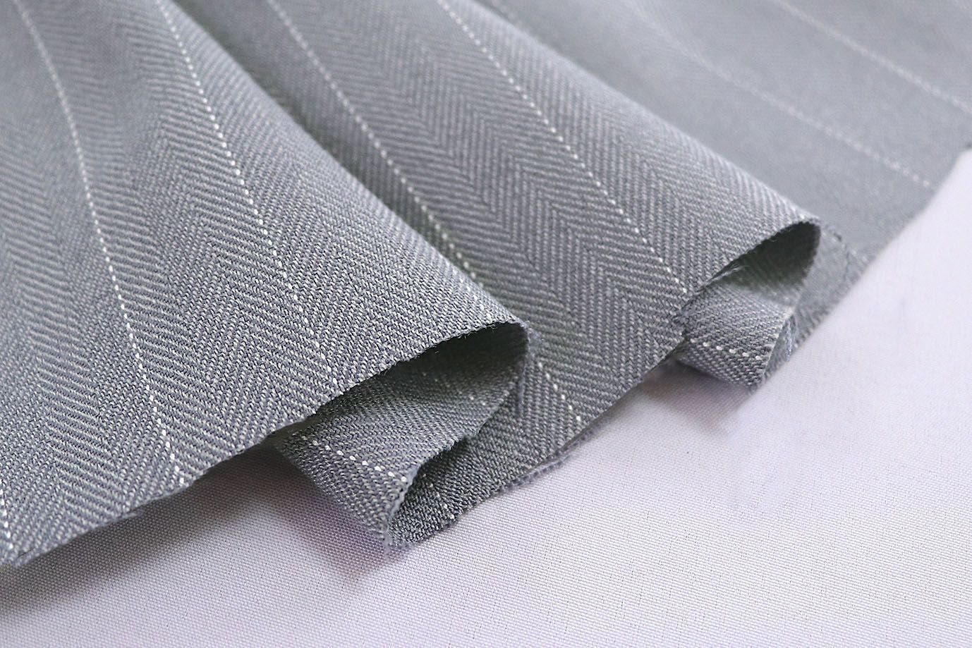 Костюмная ткань стрейч жаккард принт/полоска светло-серая 3784-PY/C#1