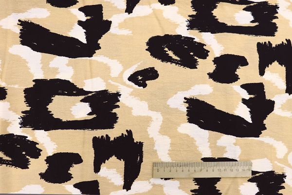 Лен БОХО принт/черно-белый на песочном 3810-PY/D#11/C#3