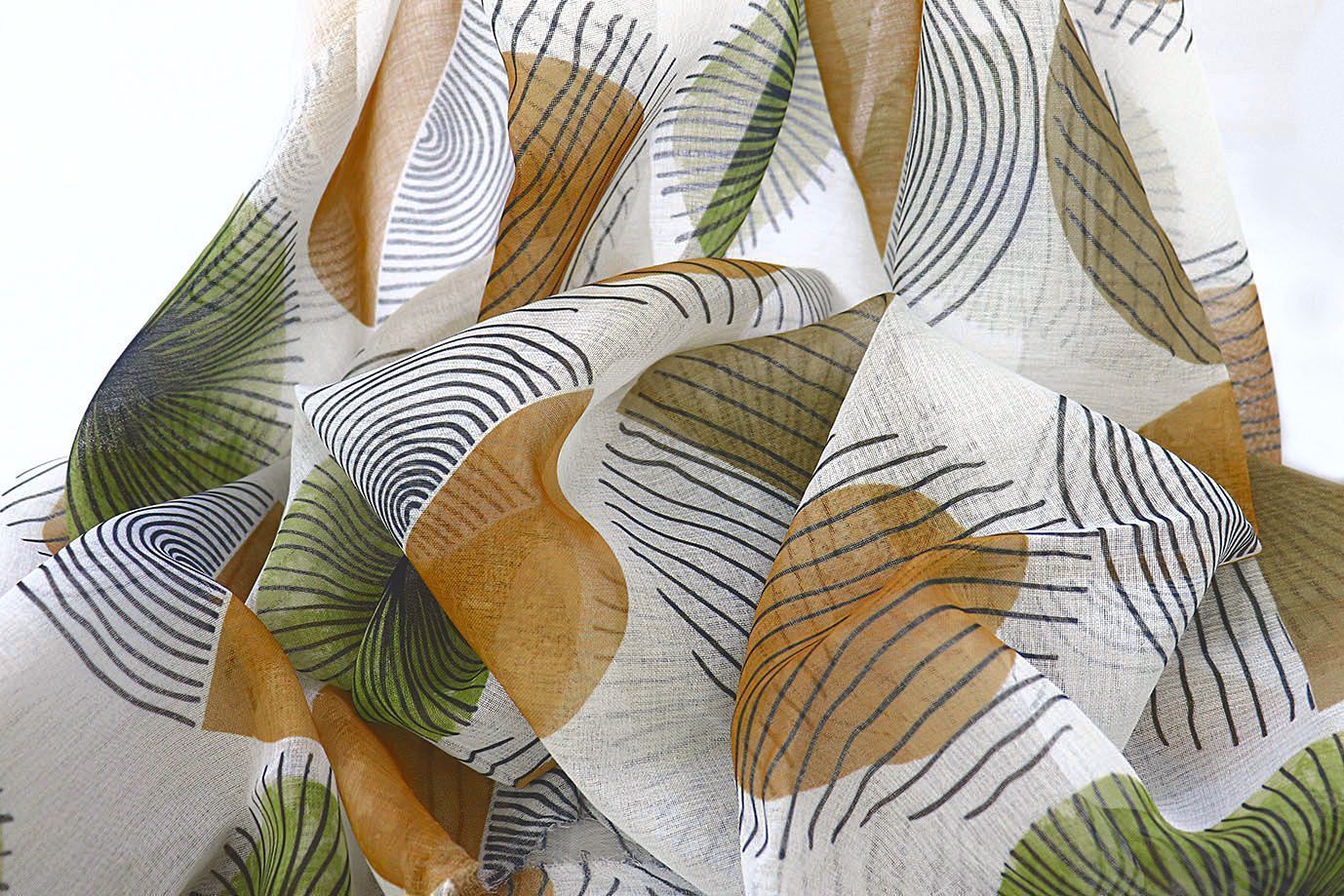 Тюль принт/сине-зелено-бежевый WBC23/C#2B