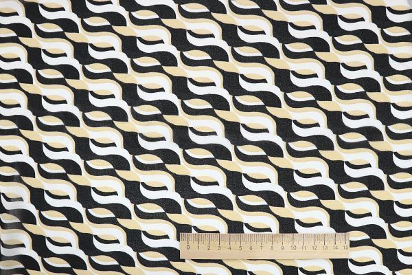 Шифон креп принт/желто-бело-черный 3639-PY/D#1/C#1