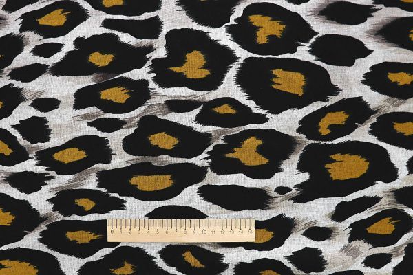 Трикотаж "Модал" принт/черно-желтый на сером 3561-PY/D#13/C#4