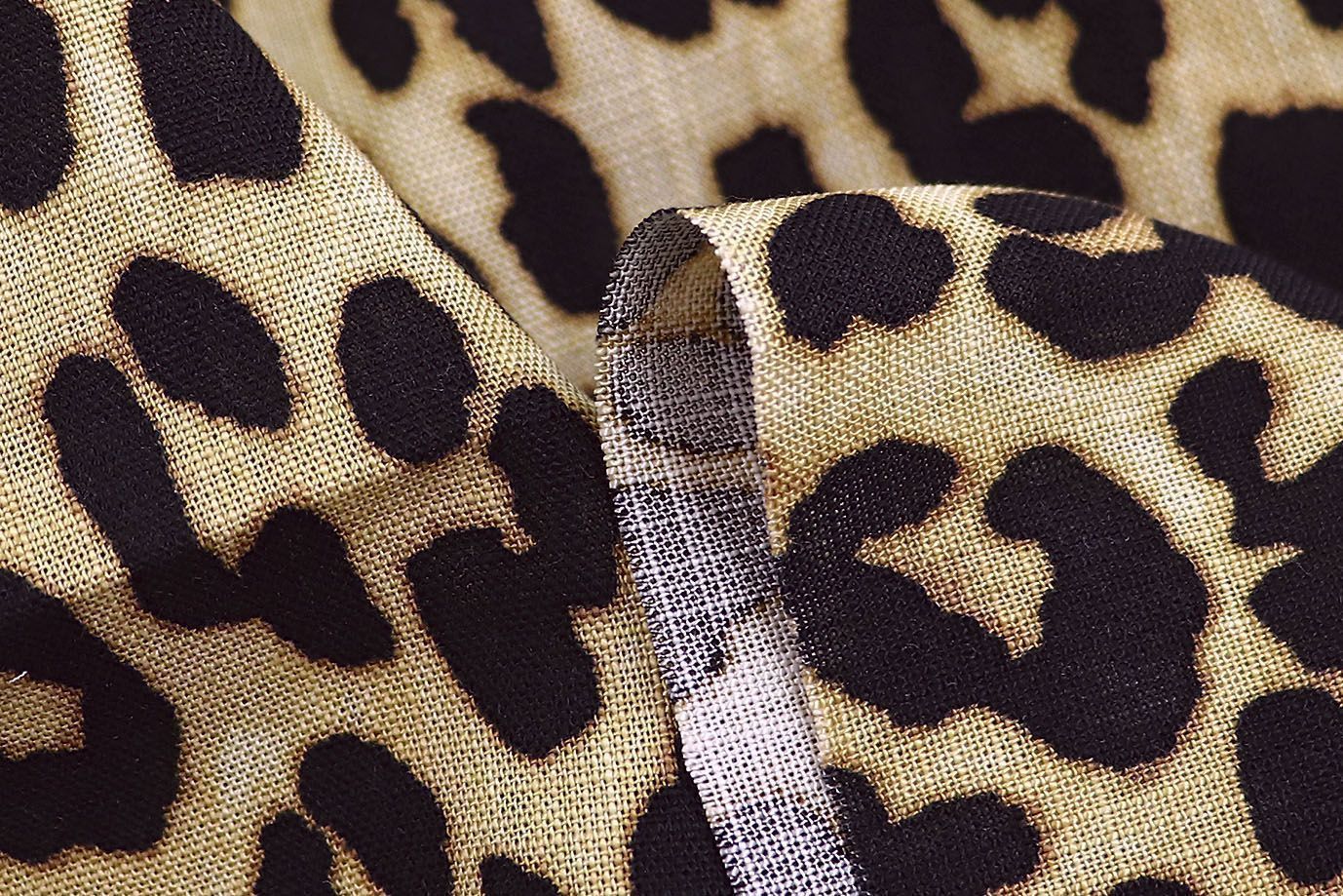 Лен TENCEL принт/леопард черно-коричневый на бежевом 3846-PY/D#1/C#1