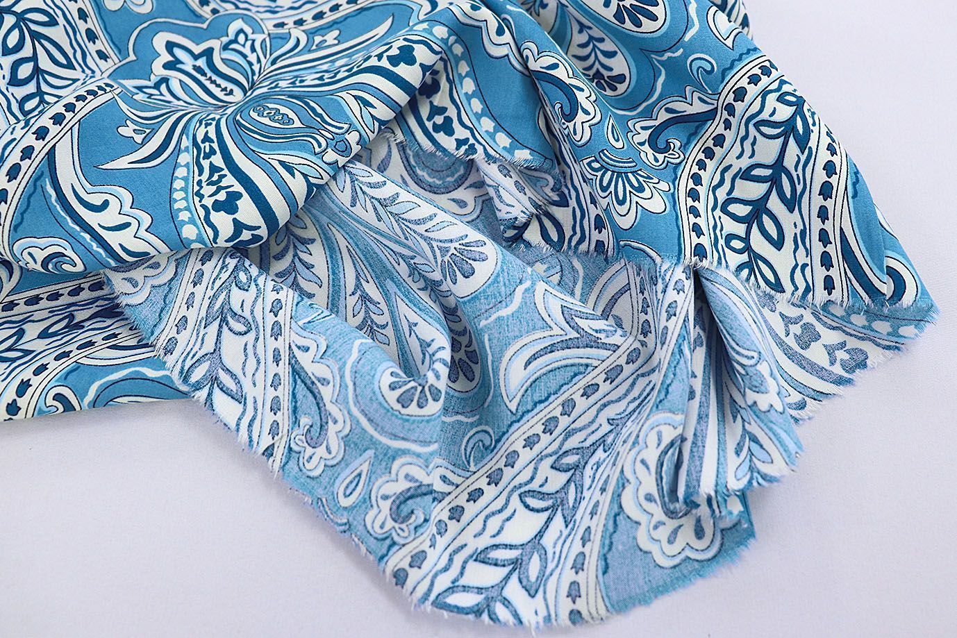 Штапель принт/узор белый на светло-синем 1382-PY/D#14/C#5