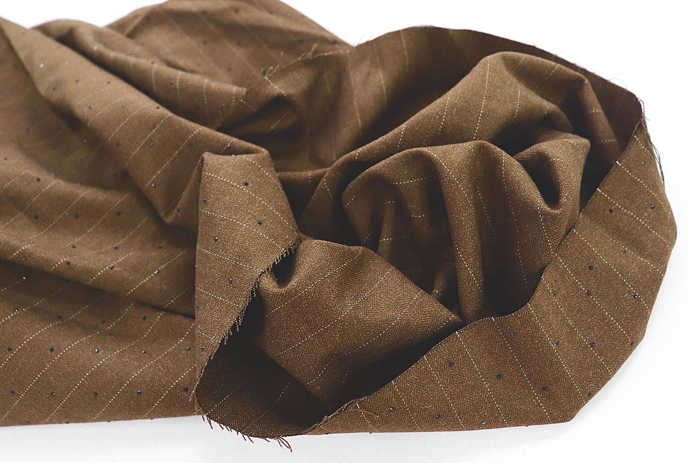 Костюмная ткань со стразами/коричневый VT-11807/D#1/C#1