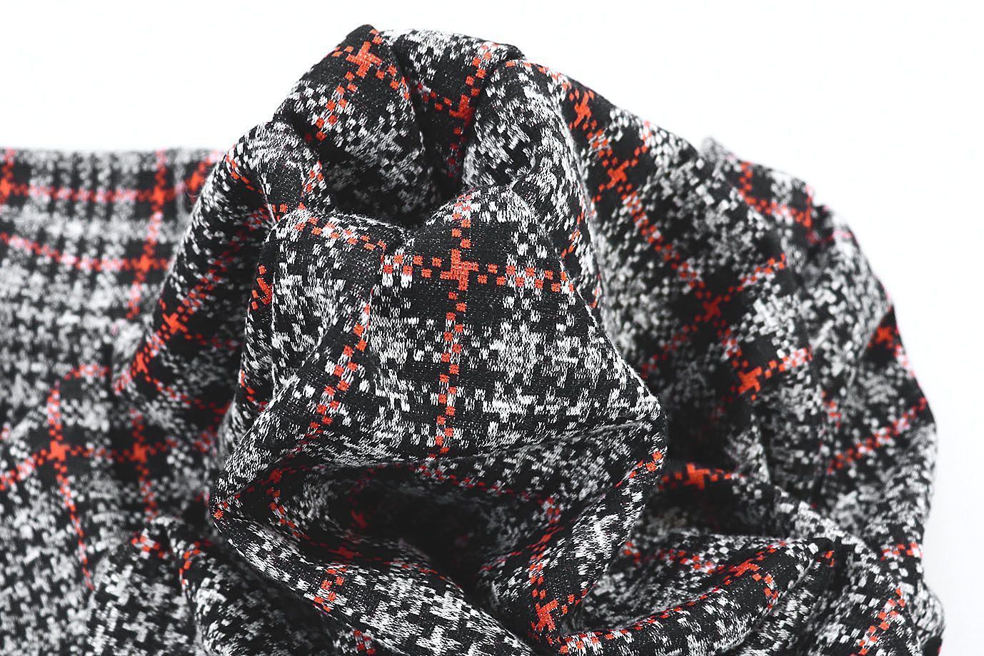 Трикотаж жаккард принт/оранжево-серый 3257-22-PY/D#5/C#2