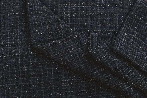 Костюмная ткань "Шанель" с люрексом/черный AP50617/D#1361-8182/C#15