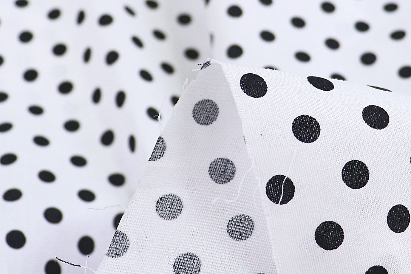 Хлопок "Поплин" стрейч принт/горох черный на белом 3716-PY/D#1/C#5