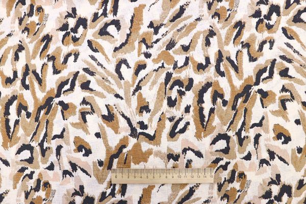 Лен принт/черно-коричневый на молочном 3852-PY/D#3/C#1