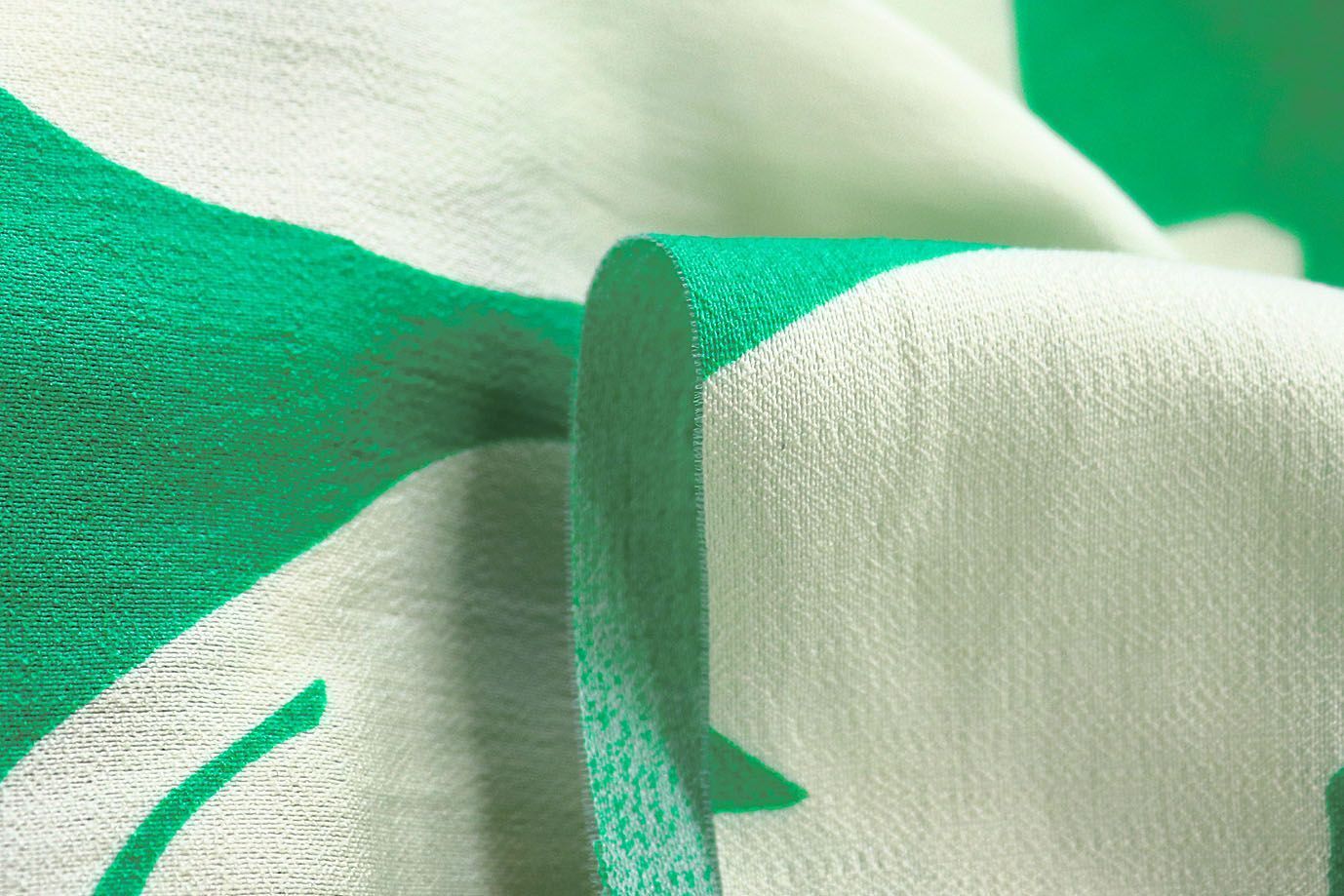 Лен БОХО принт/бело-зеленый 3815-PY/D#5/C#1