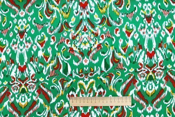 Штапель принт/узор зелено-красный 3858-PY/D#24/C#1
