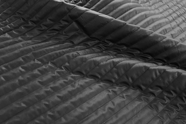 Ткань простеганная "Полоска"/черный 11023/3+CC150 (3269)