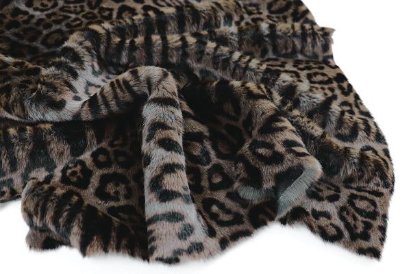 Искусственный мех "Леопард" принт/черно-коричневый AP5111306/D#287-18101088/C#269