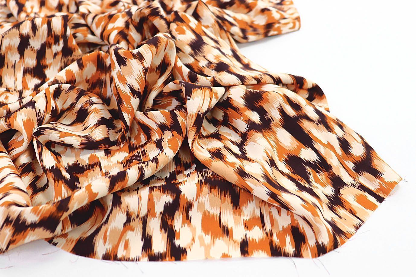 Блузочная ткань "SPH" принт/оранжево-черный 3607-PY/D#1/C#1