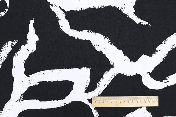 Лен БОХО принт/черно-белый 3857-PY/D#7/C#2