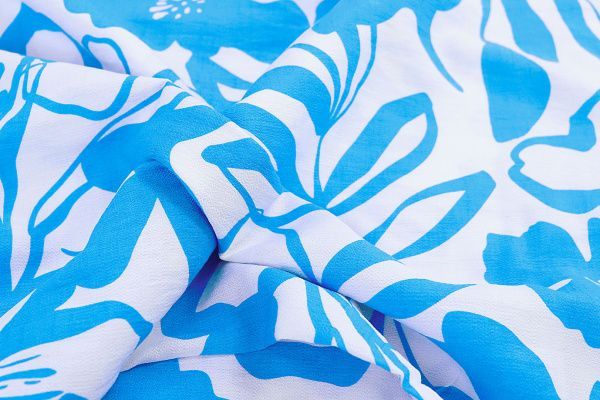 Лен БОХО принт/бирюзовый на белом 3815-PY/D#3/C#8