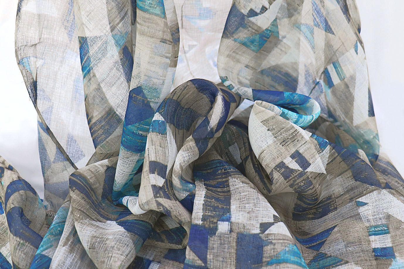 Тюль принт/серо-голубой WBC23/C#16A