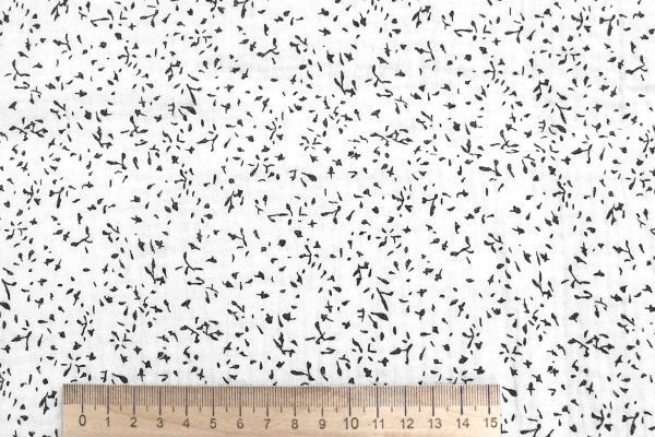 Муслин принт/черный на белом 1393-PY/D#17/C#1