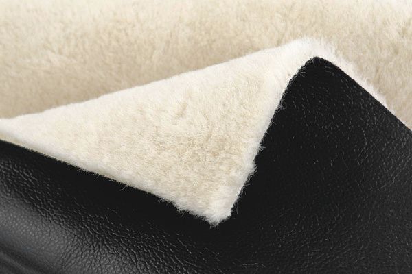 Искусственный мех "Кёрли" на коже/бежевый на черном AP5072410/D#1103-3068/C#21