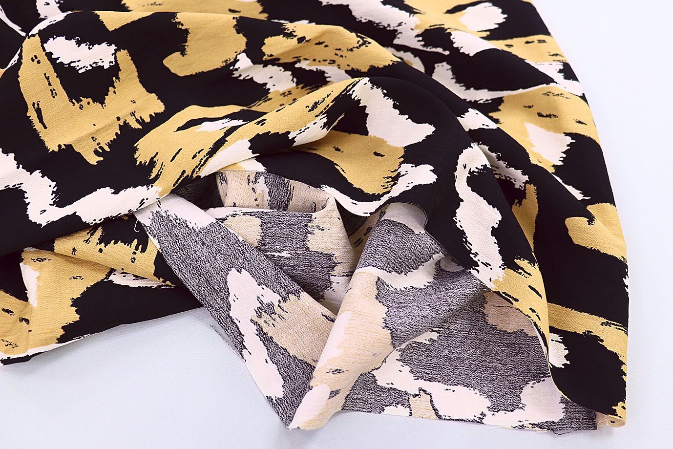 Лен БОХО принт/желто-белый на черном 3810-PY/D#11/C#4