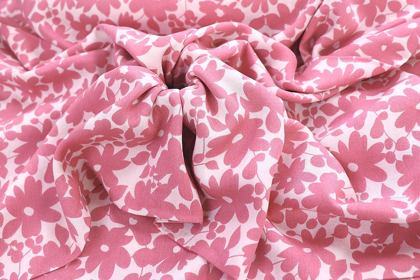 Штапель принт/цветы персиковые на белом 1374-PY/D#11/C#5