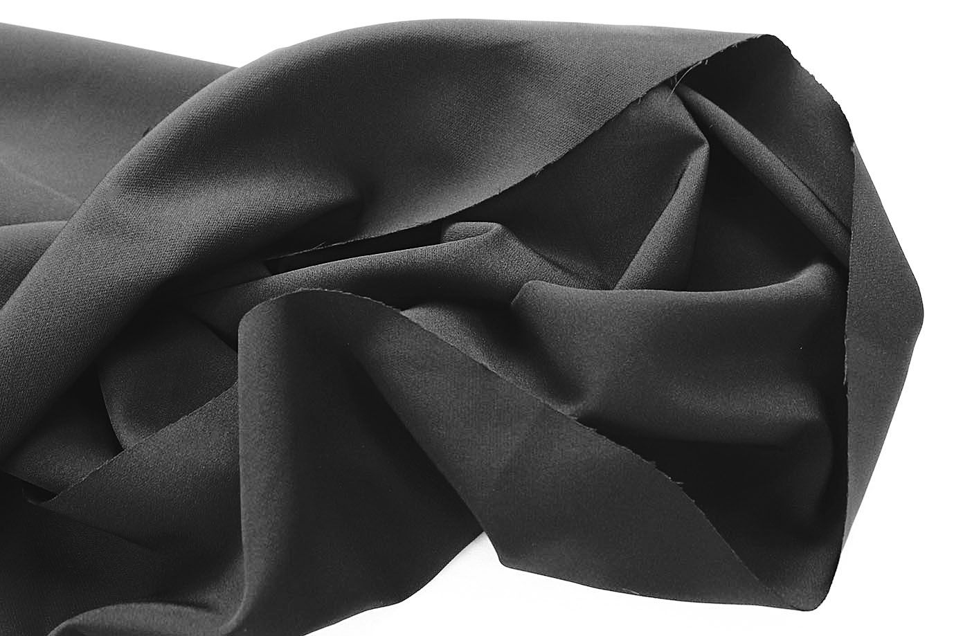 Костюмная ткань "Барби" стрейч/черный 4147-PY/C#1