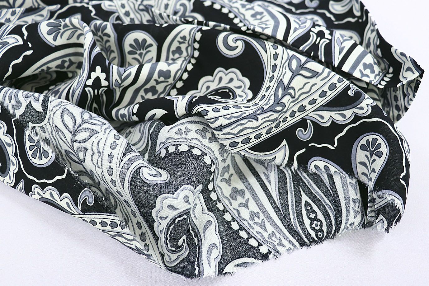 Штапель принт/узор белый на черном 1382-PY/D#14/C#4