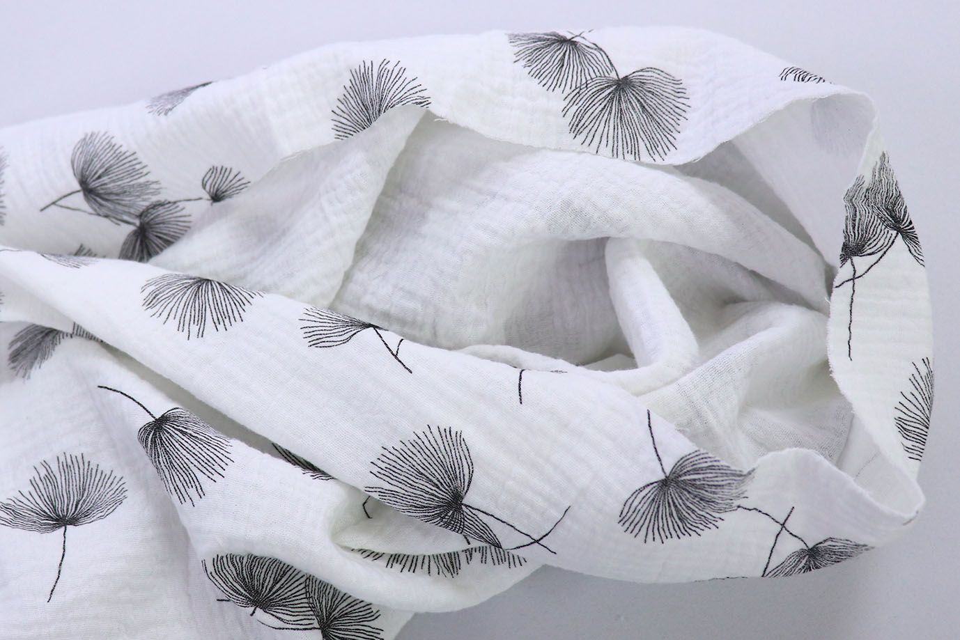 Муслин принт/черный на белом 1393-PY/D#13/C#2