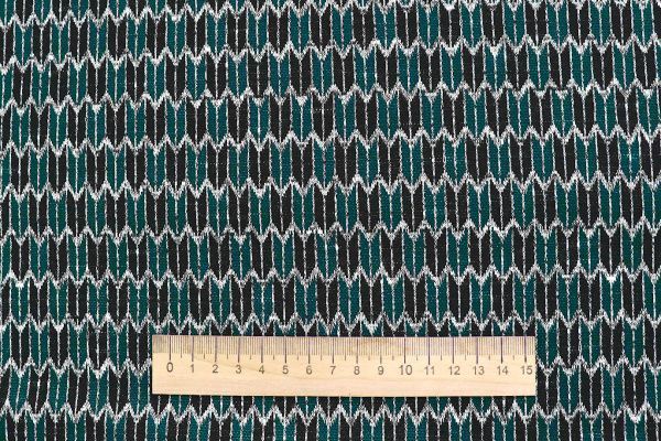 Трикотаж жаккард принт/черно-зеленый 3257-22-PY/D#15/C#2