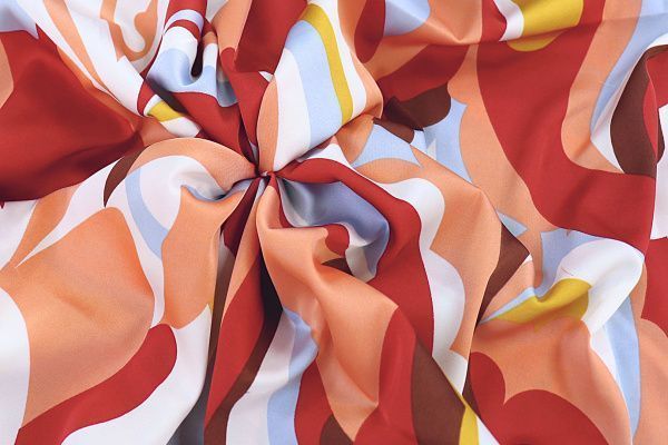 Шелк "Армани" принт/бордово-оранжевый 3616-PY/D#1/C#3