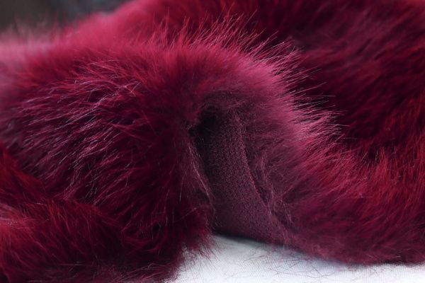 Искусственный мех "Песец" длинноворсовый/бордовый AP50503/D#289-220070-85/C#A1926