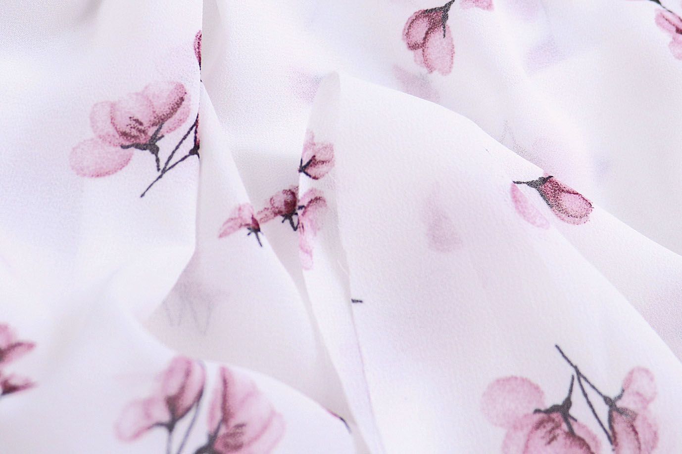 Шифон принт/цветы розовые на молочном 4241-PY/D#2/C#1