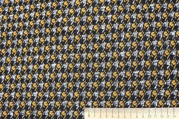 Трикотаж жаккард принт/желто-белый 3257-22-PY/D#14/C#2