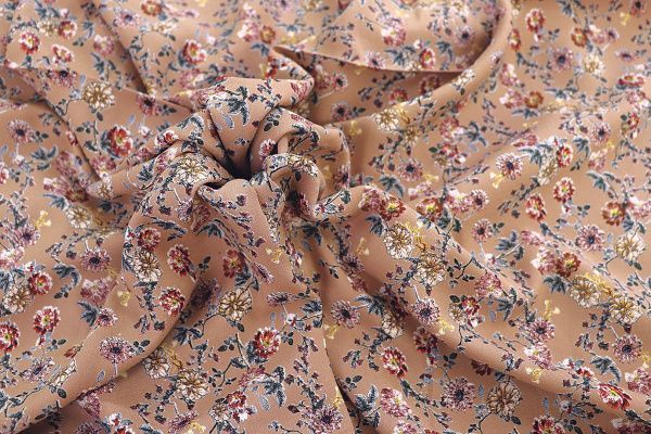 Штапель принт/цветы на оранжевом 1378-PY/D#15/C#13