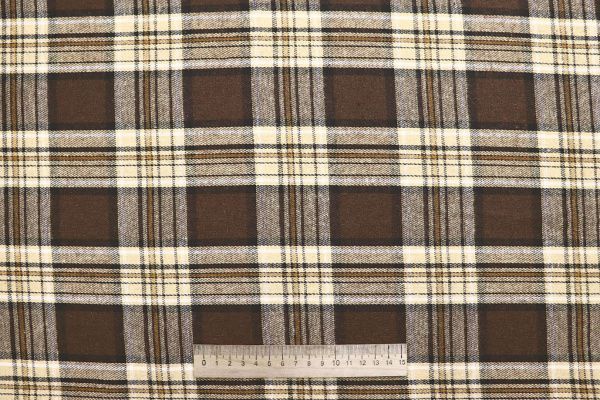 Рубашечная ткань/клетка бежево-черная на коричневом AP6032313/D#1681-6323/C#F800-634-4