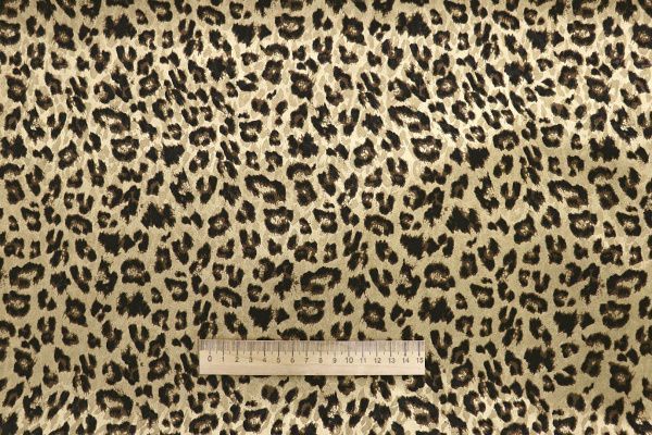Сатин жаккард принт/леопард черно-песочный 3850-PY/D#2/C#1