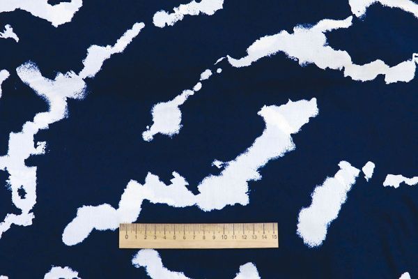 Штапель принт/белый на темно-синем 1374-PY/D#48/C#7
