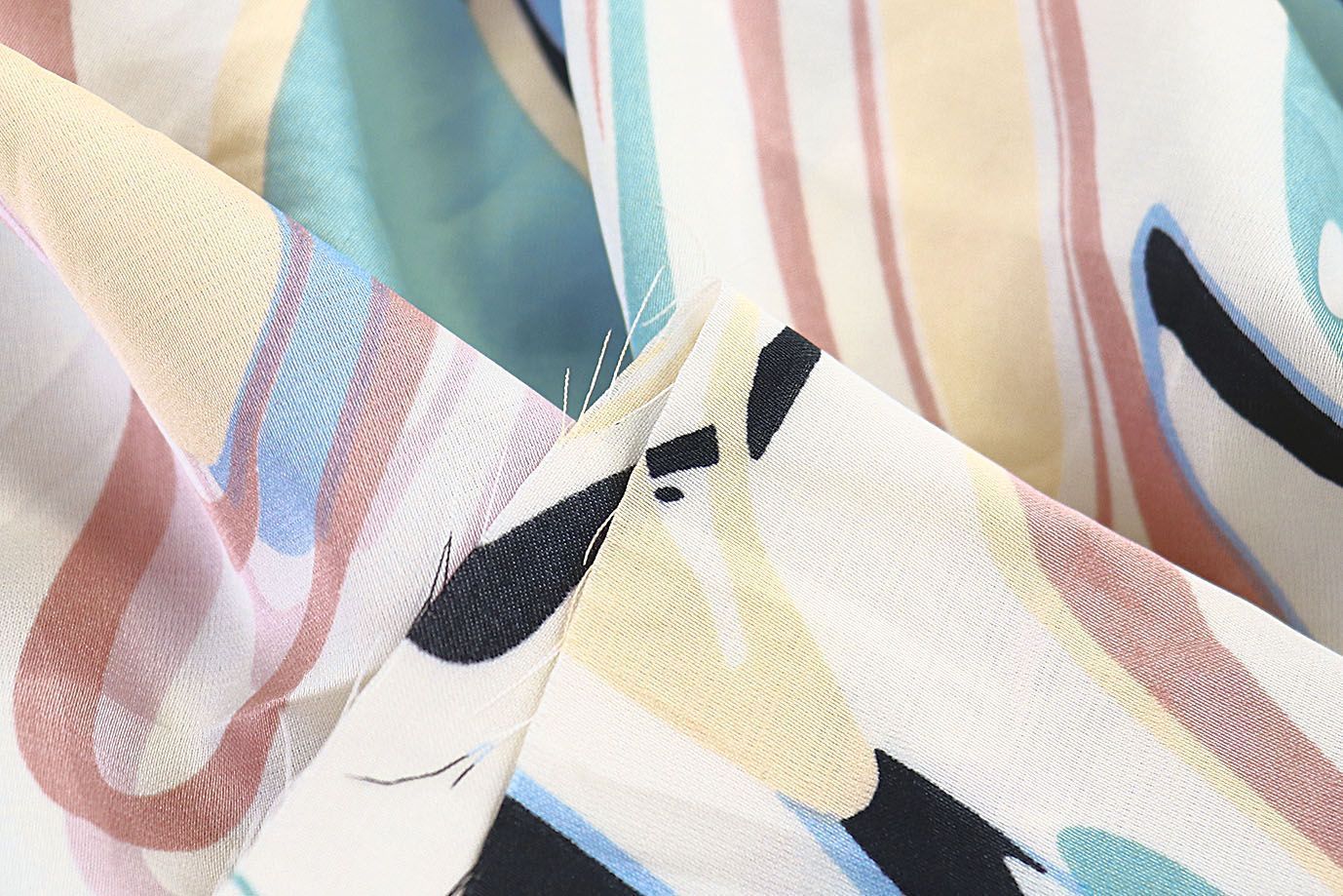 Сатин "Армани" принт/бирюзово-розовый на белом 3615-PY/D#4/C#3