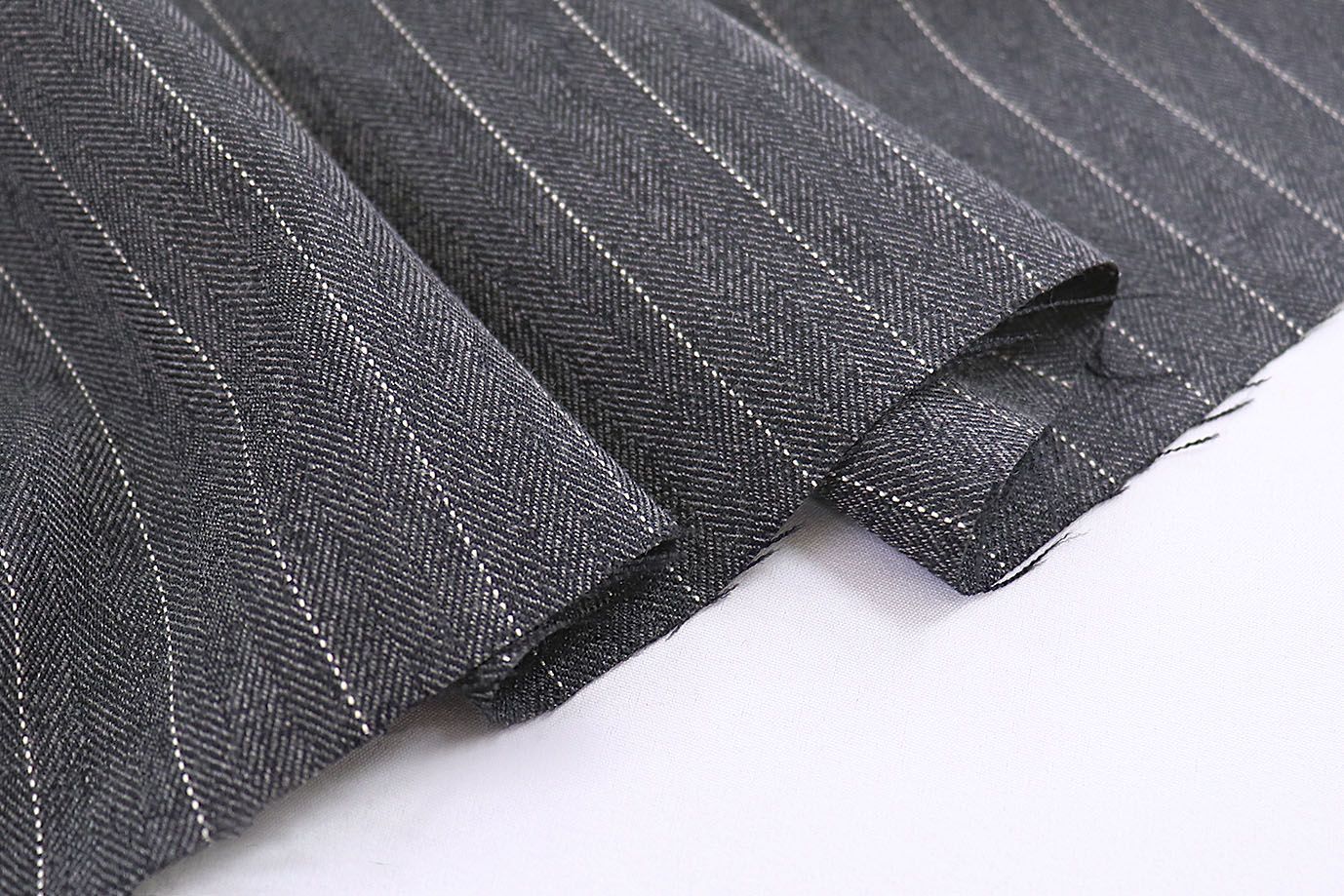 Костюмная ткань стрейч жаккард принт/полоска темно-серая 3784-PY/C#3